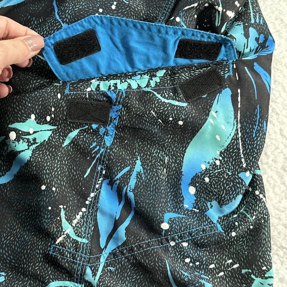 Speedo Men's Swim Trunks Tie Elastic Back Waist Size S Black Blue Beach - Picture 5 of 8